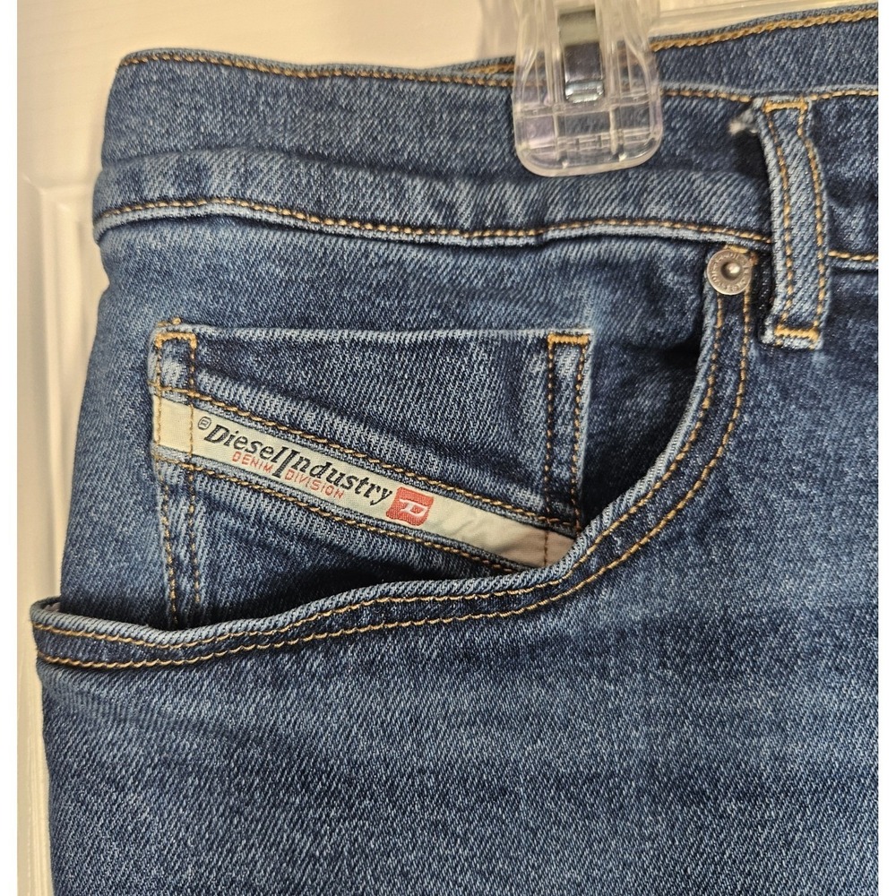 Diesel 2006 D-Fining Tapered Button Fly Blue Jeans Men's 38 (38x27.5) Whiskering - Picture 4 of 14
